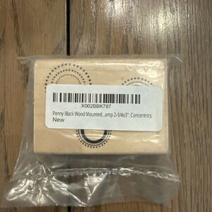 Penny Black Concentrics Circles Dots Background Wood Mounted‎ Rubber Stamp